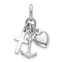 Sterling Silver Faith, Hope & Charity Charm view 1