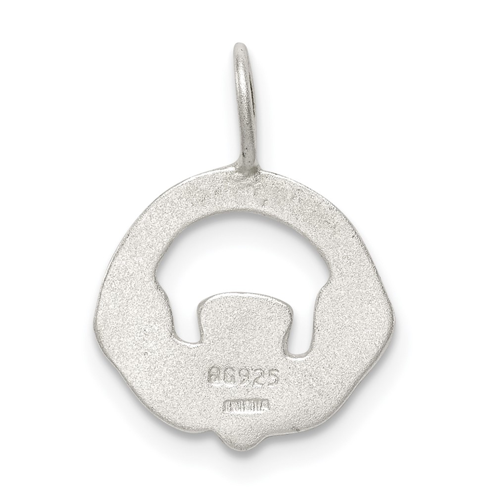 Sterling Silver Satin Claddagh Charm (QC2008)