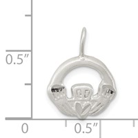 Sterling Silver Satin Claddagh Charm view 3