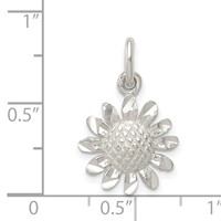 Sterling Silver Diamond-cut Sunflower Charm view 3
