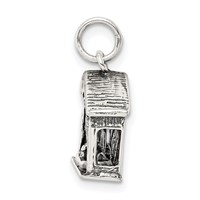 Sterling Silver Antiqued Manger Charm view 3