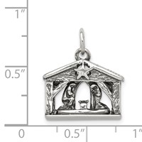 Sterling Silver Antiqued Manger Charm view 5
