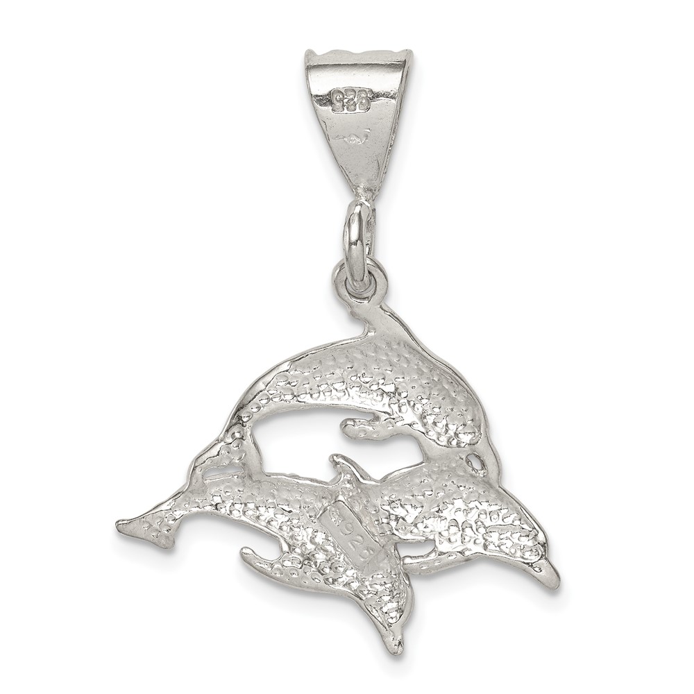 Sterling Silver Trio of Dolphins Pendant (QC2033)