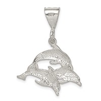 Sterling Silver Trio of Dolphins Pendant view 4