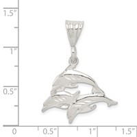 Sterling Silver Trio of Dolphins Pendant view 3