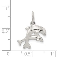 Sterling Silver Dolphins Charm view 3
