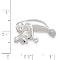 Sterling Silver Manatee Charm with Baby view 4