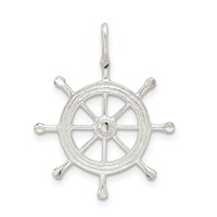 Sterling Silver Boat Wheel Charm view 3