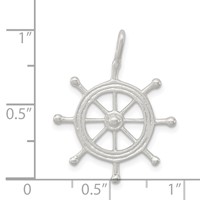 Sterling Silver Boat Wheel Charm view 4