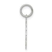 Sterling Silver Rhodium-plated Wedding Bells Engravable 13mm Scalloped Disc Charm view 2