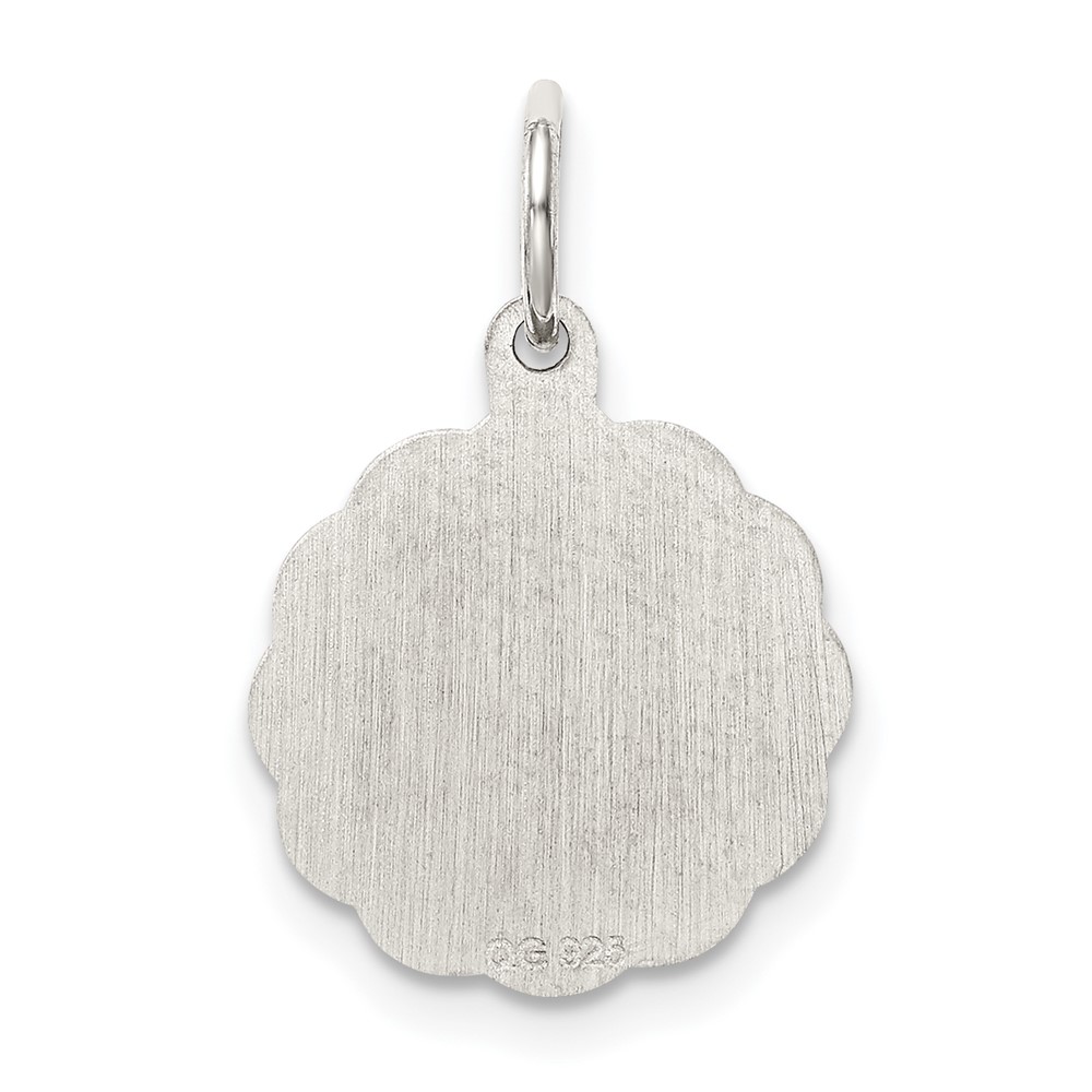 Sterling Silver Rhodium-plated Wedding Bells Disc Charm (QC2075)