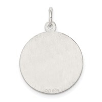 Sterling Silver Rhodium-plated Wedding Bells Engravable 20mm Disc Charm view 4