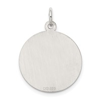Sterling Silver Rhodium-plated Wedding Bells Engravable 20mm Disc Charm view 4