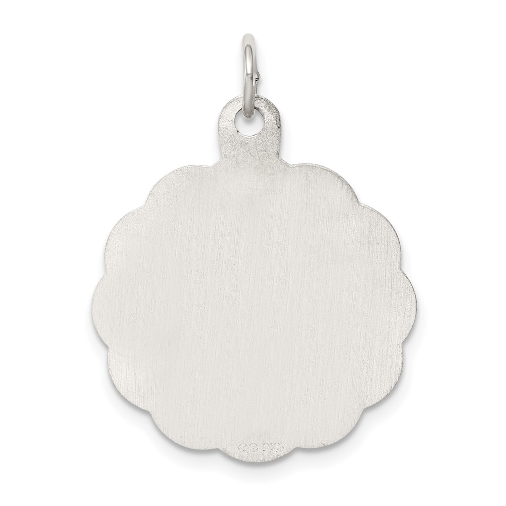 Sterling Silver Rhodium-plated Wedding Bells Disc Charm (QC2079)