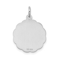 Sterling Silver Rhodium-plated a Date to Remember Engravable 15mm Round Disc Charm view 3