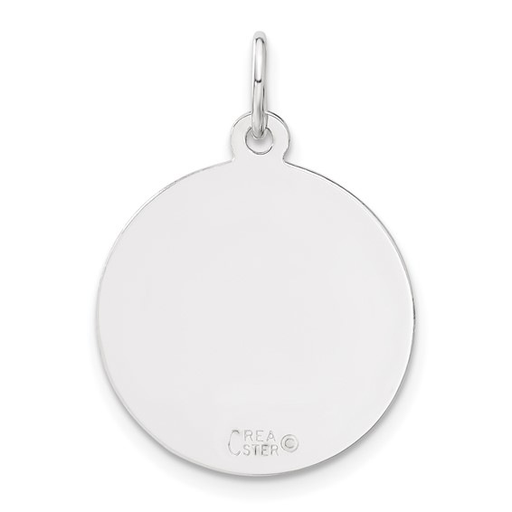 Sterling Silver A Date To Remember Rose Disc Charm