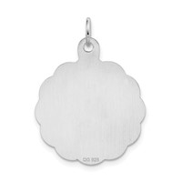 Sterling Silver Rhodium-plated a Date to Remember Engravable 22mm Round Disc Charm view 3