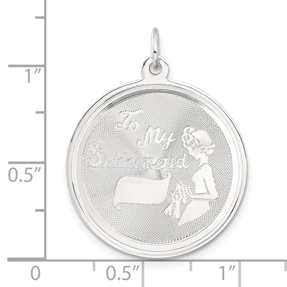 Sterling Silver To My Bridesmaid Disc Charm