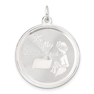 Sterling Silver To My Bridesmaid Disc Charm