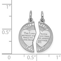 Sterling Silver Rhodium-plated Breakapart Mizpah Charm view 3