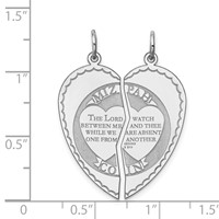 Sterling Silver Rhodium-plated Breakapart Mizpah Charm view 3