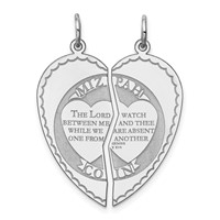 Sterling Silver Rhodium-plated Breakapart Mizpah Charm view 1