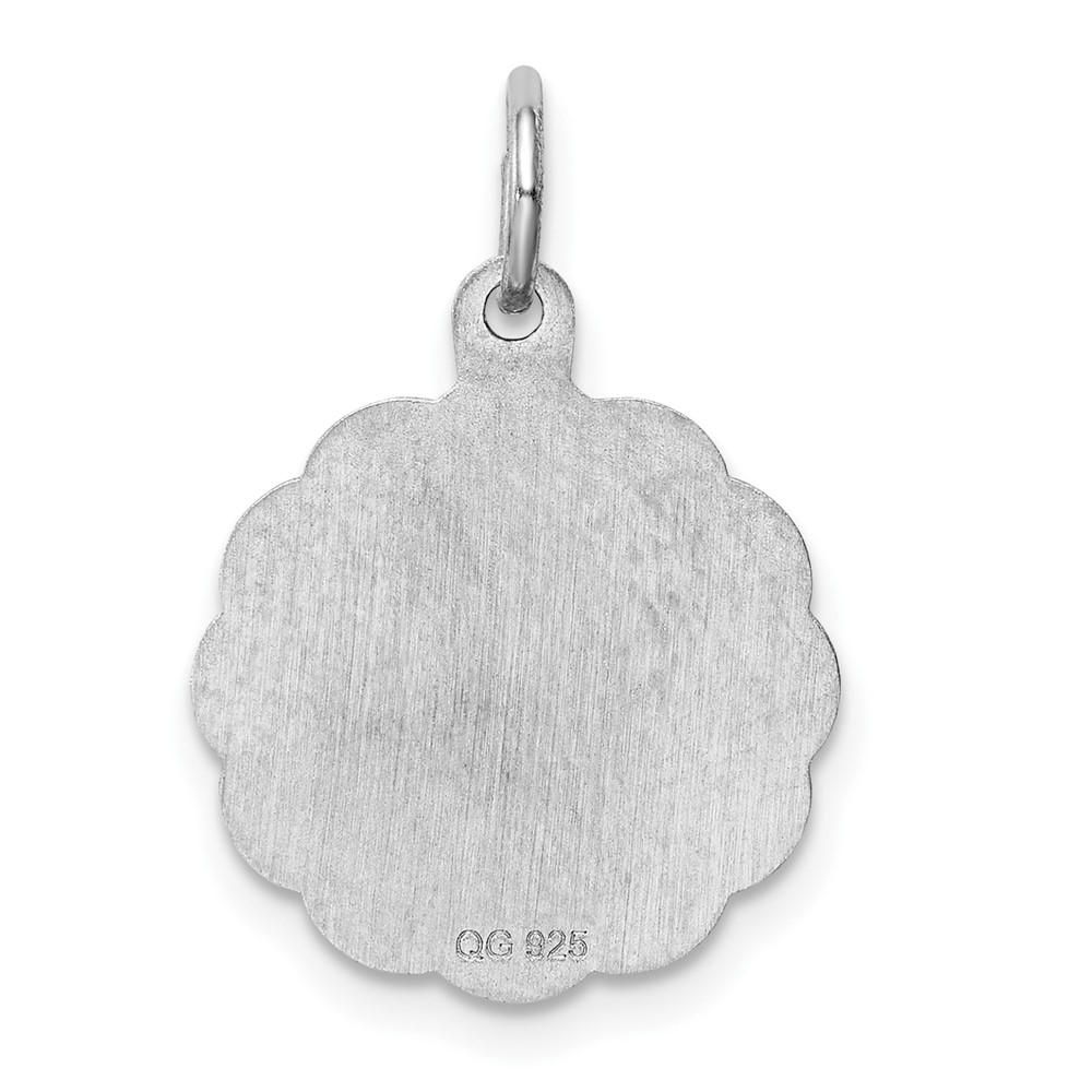 Sterling Silver Rhodium-plated Your Always In My Heart Disc Charm (QC2245)