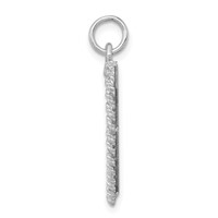 Sterling Silver Rhodium-plated Polished Front Satin Back Happy Anniversary Engravable 19mm Heart Disc Charm view 2