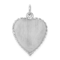 Sterling Silver Rhodium-plated Polished Front Satin Back Happy Anniversary Engravable 19mm Heart Disc Charm view 4