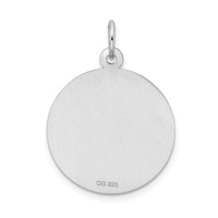 Sterling Silver Rhodium-plated Happy Anniversary Engravable 20mm Disc Charm view 3