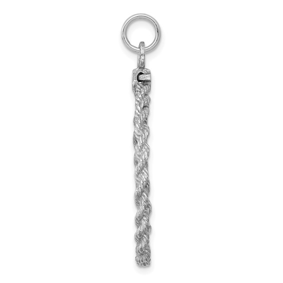 Sterling Silver Rhodium-plated 25th Anniversary Disc Charm