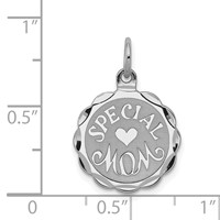 Sterling Silver Rhodium-plated Special Mom Disc Charm view 3