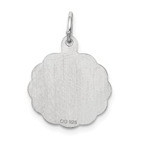 Sterling Silver Rhodium-plated #1 Mom Disc Charm view 4