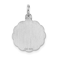 Sterling Silver Rhodium-plated Special Friend Disc Charm view 4