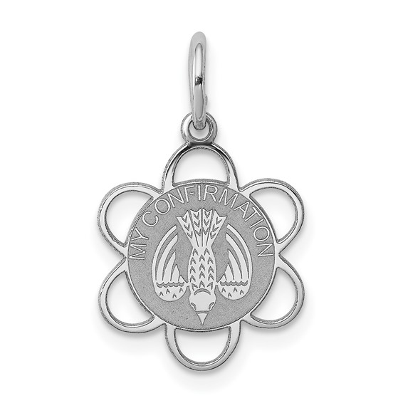 Sterling Silver Rhodium-plated "My Confirmation" Disc Charm