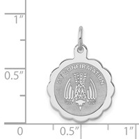 Sterling Silver Rhodium-plated My Confirmation Disc Charm view 3