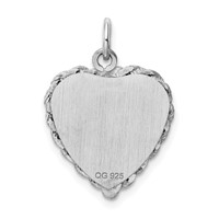 Sterling Silver Rhodium-plated Baptism Disc Charm view 4