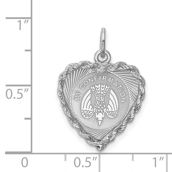 Sterling Silver Rhodium-plated My Confirmation Disc Charm