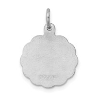 Sterling Silver Rhodium-plated Baptism Disc Charm view 4