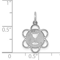 Sterling Silver Rhodium-plated Holy Communion Disc Charm view 3