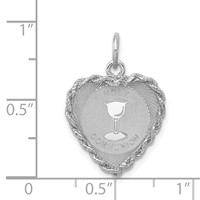 Sterling Silver Rhodium-plated Holy Communion Disc Charm view 3