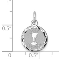 Sterling Silver Rhodium-plated Holy Communion Disc Charm view 3