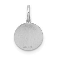 Sterling Silver Rhodium-plated Baptism Disc Charm view 3