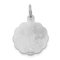 Sterling Silver Rhodium-plated Jesus Loves Me Disc Charm view 4