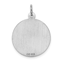 Sterling Silver Rhodium-plated Cross Disc Charm view 4