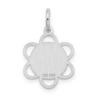 Sterling Silver Rhodium-plated Graduation Day Disc Charm view 3
