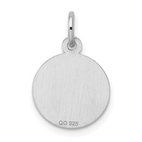 Sterling Silver Rhodium-plated Graduation Day Disc Charm view 3