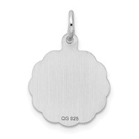 Sterling Silver Rhodium-plated Graduation Day Disc Charm view 3