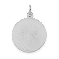 Sterling Silver Rhodium-plated Happy Graduation Day Engravable 19mm Round Disc Charm view 3