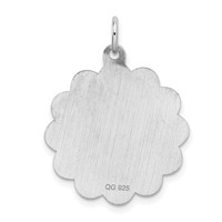 Sterling Silver Rhodium-plated Graduation Day Charm with Freshwater Cultured Pearl Engravable 23mm Round Disc view 3